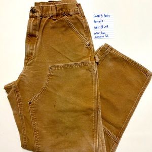 Carhartt Men's Tan Duck Double Front Work Pants - Dungaree Fit - Size 38x34